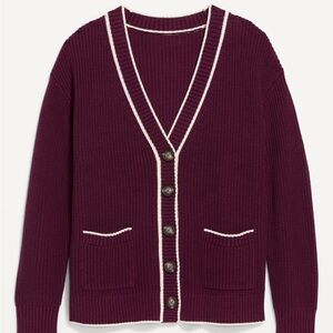 Women's Burgundy Cardigan Sweater